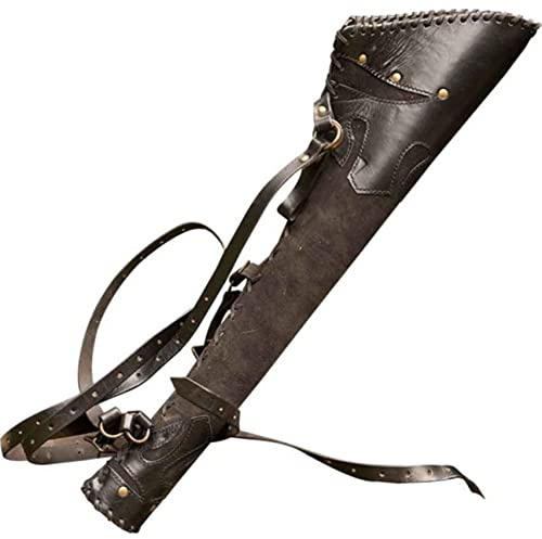 Archery Arrow Quiver Holder Adjustable Arrow Backpack Bag Holder Back Quiver for LARP Bow Hunting Target Shooting Practicing (Black Arrow Quiver)