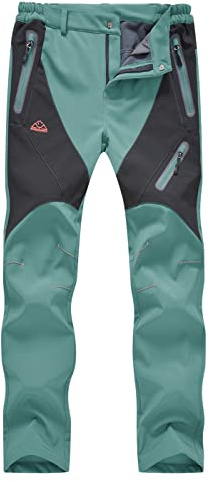 donhobo Damen Hosen Fleece Gefüttert Winterhose Winddicht Warm Verdickte Softshellhose Wasserabweisend Outdoor Wanderhose Funktionshose