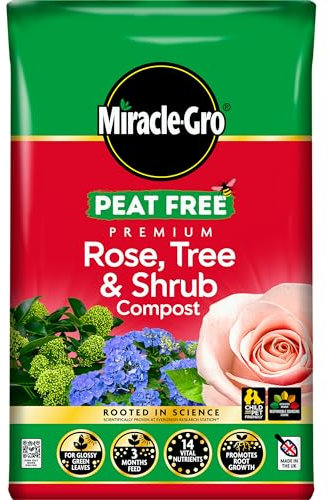 Miracle-Gro PEAT FREE Premium Rose, Tree & Shrub Compost, 40 Litres