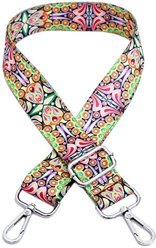 Taschengurt Boho Verstellbar Schulterriemen für Taschen, 80-140cm Ersatz Trageriemen mit Karabiner 3.8cm Breiter Schultergurt Umhängegurt Taschenhenkel für Damen DIY Taschen Handtaschen,Grün