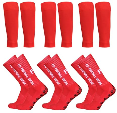 Lixada Calze da Calcio per Uomo Donne+Maniche al Polpaccio,Universale per Calze da Corsa Alto Elastico Traspirante per Il Calcio Ciclismo Maratona Arrampicata Bicicletta,1 Paio/3 Paio (Taglia: 39-46)