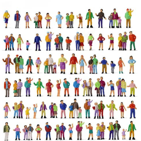 SPORTARC 300 Stück Eisenbahn-Zug-Layout im Maßstab 1:87 HO, bemalte Figuren, Modell Personen, Beifahrer, HO-Maßstab, Modellzug, Park, Straße, Beifahrer