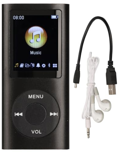 Lecteur MP3 Numérique, Compact et Portable, Prend en Charge Une Mémoire de Stockage de 64 Go, 8 Heures de Veille, Alliage D'aluminium, pour Les étudiants, pour Les Cadeaux pour (Noir)