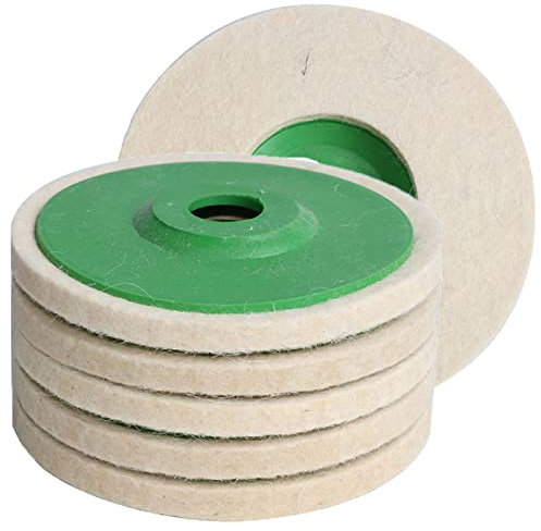 6 discos de pulido de fieltro de lana de 125 mm x 22 mm para amoladora angular