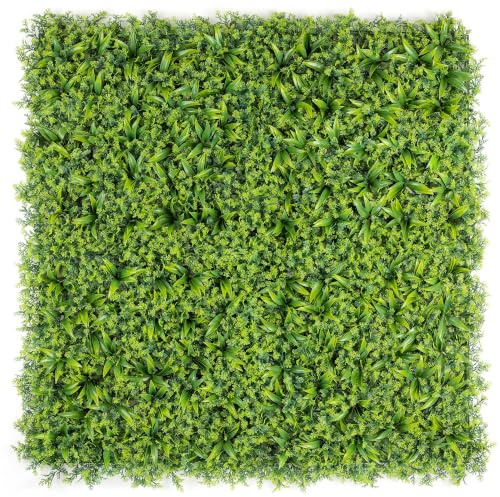 CHRISTOW Garden Foliage Artificial Living Wall Panels, 1m x 1m, 3 Pack | 12 Panels, Each Measuring 50cm x 50cm, Privacy Screening for Fences & Walls, Indoor & Outdoor Use, Waterproof & UV Protected