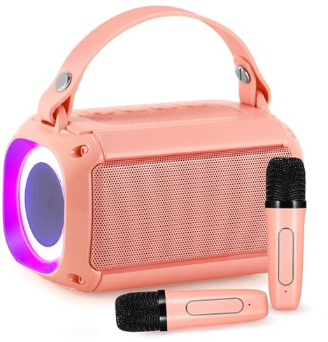 COZHYESSKaraoke Maschine für Kinder mit 2 Mikrofonen, Einhorn Geschenke für Mädchen, für 3-12 jährige Mädchen, Geburtstagsgeschenke, Mikrofon für Kinderspielzeug(Rosa)