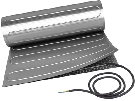 Elektrische Fußbodenheizung HoWaTech ALU für Laminat Parkett Vinyl Komplett Set TWIN Heizmatte 80 W/m², Heizfläche:2.50m²