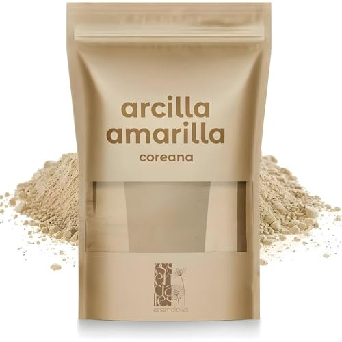 Essenciales Maschera coreana all'argilla gialla per la pulizia del viso - Korean Skincare Purifica e ammorbidisce la tua pelle con risultati professionali a casa, Argilla gialla, 400 g