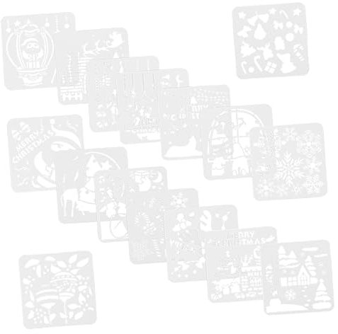 EXCEART Zeichnungsvorlage 16 Blätter Malvorlage weihnachtsmalerei vorlagen Weihnachtszeichnungsschablone Holzmalschablone Weihnachts-DIY-Vorlage n Handbuch Schimmel Fotoalbum Plastik