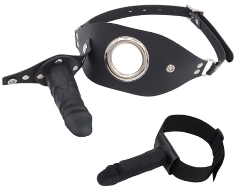 Mundknebel Penis Knebel mit 4 Wurfkreise Dildo Gag Ball Silikon Dildo BDSM Bondage Gag Langer ca.18cm