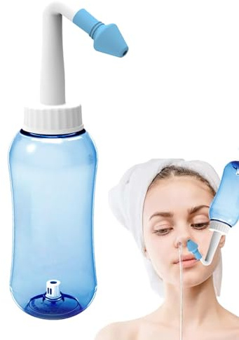 Nasenspülflasche, Nasenspülflasche | Nasenspülreiniger-Flasche | 300 ml Nasenspülflasche mit Druckspülung, Neti-Pot für Erwachsene und Kinder