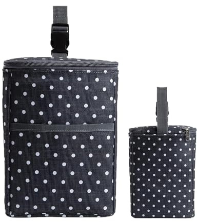 Baby Bottle Cooler Bag - Freezable Double Bottle Bag Insulated Tote Bags with Ice Pack | Buckle Handle, Reusable Foldable Cooler Bag for Travel Breastmilk and Formula