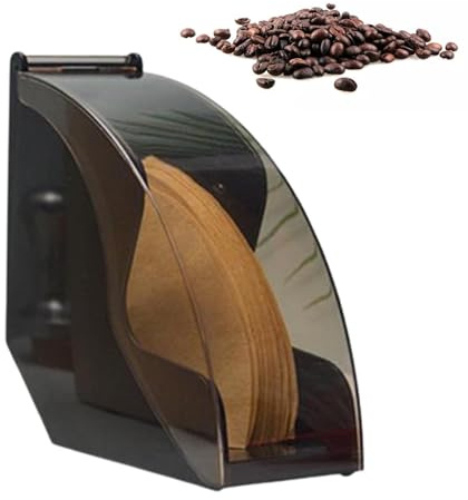Porta filtro da caffè a cono, porta filtro triangolare, porta filtro per caffè | Robusto contenitore per filtro da caffè acrilico trasparente con coperchio antipolvere, 100 pezzi