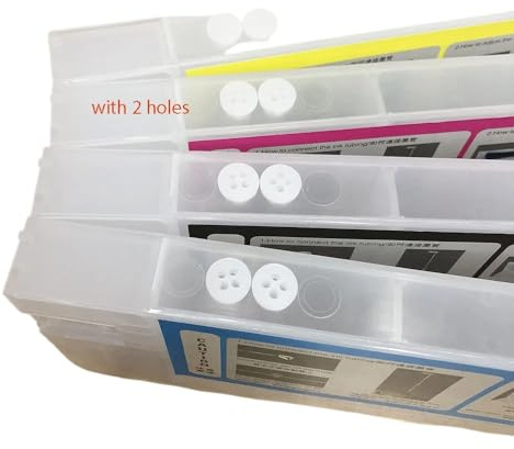 KRLAZdN 4 Stück 220 ml nachfüllbare Tintenpatronen kompatibel mit DX5-Kopf zur Verwendung mit Roland Mimaki Mutoh Tintenstrahldruckern(with Non-Hole top)
