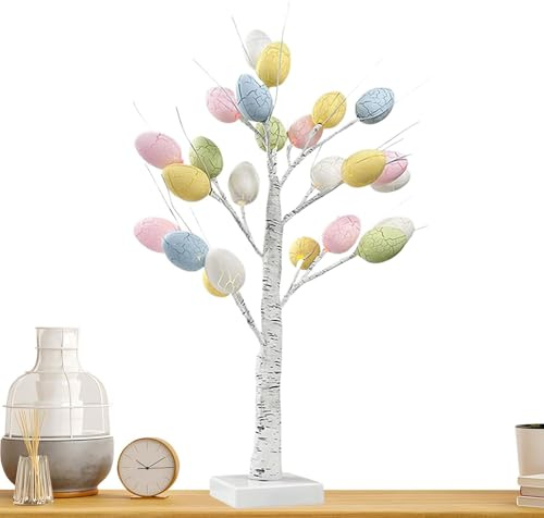 Ycezw Decoraciones De Pascua Luces De Árbol - Árbol LED Preiluminado Con Huevo De Pascua, Luces De Abedul | Árbol Luminoso LED Para El Hogar, Primavera, Luces De Árbol De Pascua, Deco