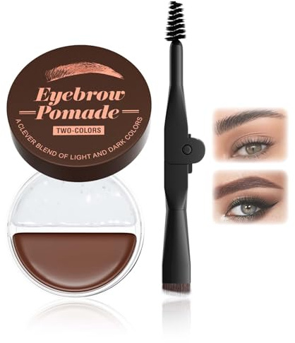 Wasserfestes Augenbrauen Gel, 2 In 1 Augenbrauengel Braun & Transparent, Eyebrow Gel mit Brush, Schnelles Trocknen und Stylen, Augenbrauenfarbe für Natürlich Aussehende Brauen(05 Dunkelbraun)