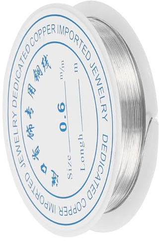 QUARKZMAN Kupferdraht Silber 0,6 mm / 22 Gauge 4,5 m 1 Rolle | für die Schmuckherstellung handwerklicher anlaufgeschützter Perlen-Draht für Schmuckherstellungsbedarf