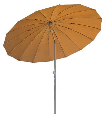 PQPQLI Strandschirm Ø200cm Beige, Mit Kurbel - Sonnenschirm Strand Für UV50+ Sonnenschutz Strand, Gartenschirm Balkonschirm Aluminium Marktschirm Sonnenschutz Für Balkon Terrasse Garten(Khaki)