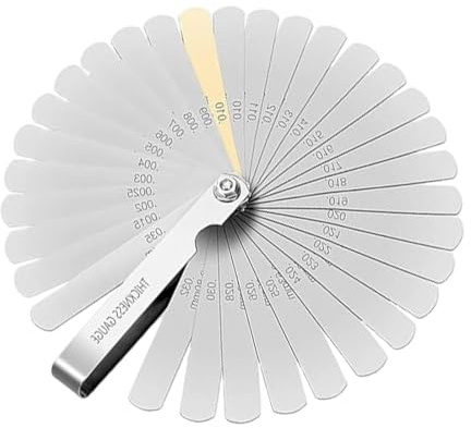 KYLOS 32 Lamine per Misurazione Spessori 0.03-1.00mm - Spessimetro a Lamelle in Acciaio Inossidabile - Set Professionale per Meccanica e Fai da Te - Precisione e Durabità Garantite