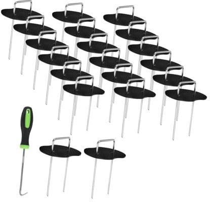BESTonZON Clavos para Césped U Forma 41 Piezas Grapas para Fijación de Césped Artificial para Camping y Jardinería Resistente y de Usar