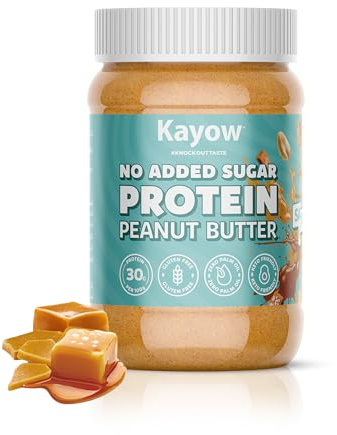 Kayow Nutrition Salted Caramel Protein Peanut Butter | High Protein | No Added Sugar | No Palm Oil, Keto Friendly | Guilt-Free Nut Butter | Low Carb | 350g Jar