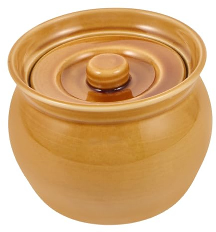 Mikinona Keramik Eintopfschüssel mit Deckel 1L Dampf Suppentopf Wärmespeichernd für Küche Zuhause Elegantes Design Vielseitig Nutzbar