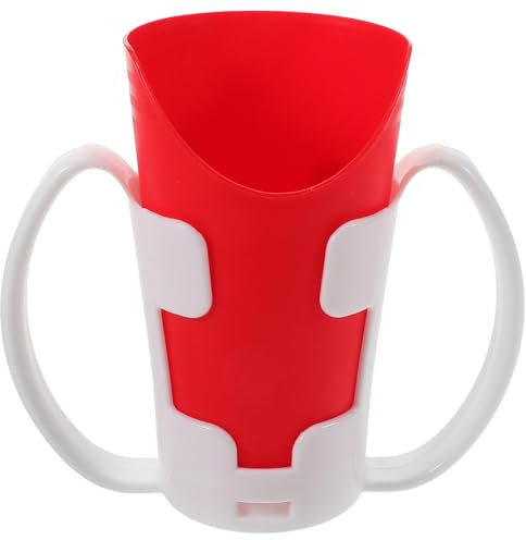 HOLIDYOYO Nosey Cup with Handles Adaptive Drinking Cup for Elderly Care Special Needs Drinking for Swallowing Support Detachable Holder Sleeve Dishwasher Safe Rehabilitation Drinking Aid