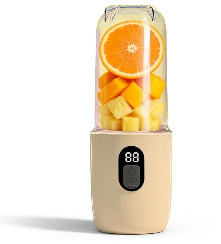 Dpofirs Frullatore Portatile, Frullatore Personale Senza Fili da 500 Ml Ricaricabile Tramite USB, Piccola Tazza di Spremiagrumi per Frutta per Palestra, Casa, Viaggi, Ufficio