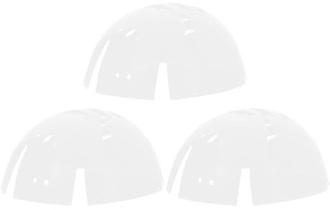 HOODANCOS 3pcs Safety Bump Cap Inserts for Baseball Caps, Lightweight Pe Plastic Hardhat Inner Shell, White Grid Pattern Hat Protector for Industrial Head Protection