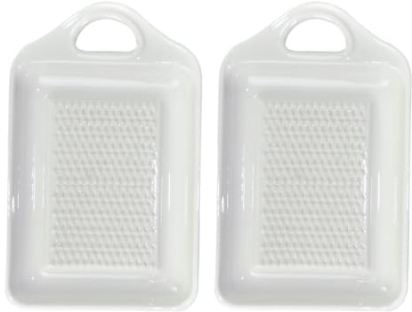 BESPORTBLE Set 2 Pezzi Trita Aglio in Ceramica Bianca, Spremiaglio Creativo Multiuso per Ravanelli e Verdure, Utensili Ecocompatibili per Cucina e Alimenti