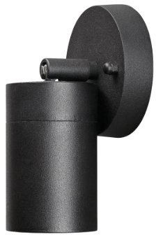 Konstsmide 7598-750 Modena - Lampada da parete con faretto orientabile, 9 x 8 x 10,5 cm (larghezza x profondità x altezza), 1 lampadina da 35 W, IP44, in alluminio smaltato, colore: Nero opaco
