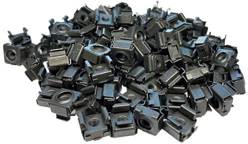 RackGold Black 10-32 Cage Nuts 50 Pack USA Made