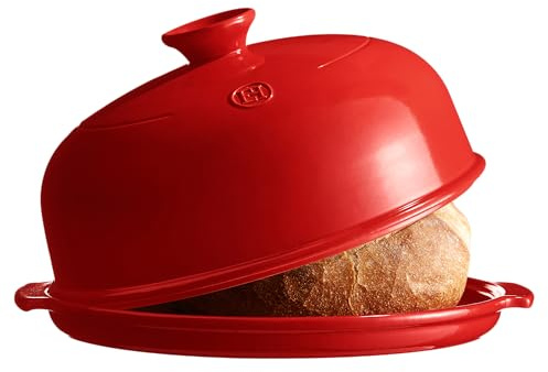 Emile Henry Made in France Bread Cloche, gres, granate, 13.2 x 11.2
