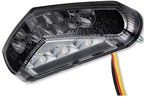 Germany Motorsports Motorrad LED Rücklicht Bremslicht Kennzeichenleuchte Triangle e-geprüft schwarz (Schwarz, Ohne Halter)