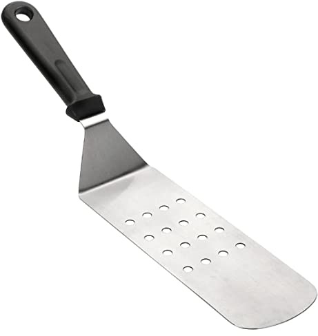 Wertiger Bratenheber extra breit Edelstahl gelocht Bratenwender Pfannenwender 7,5x21cm Küchenspachtel Metall