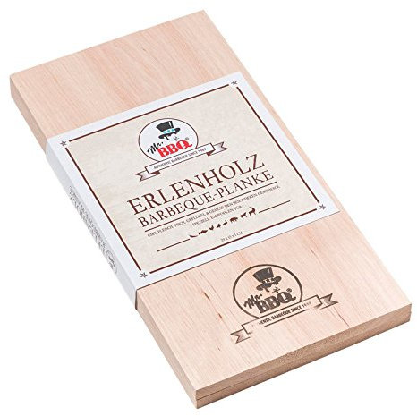 Unbekannt Mr. BBQ® Räucherbrett Erle 2 Stück im Set, ca. 29x15x1 cm