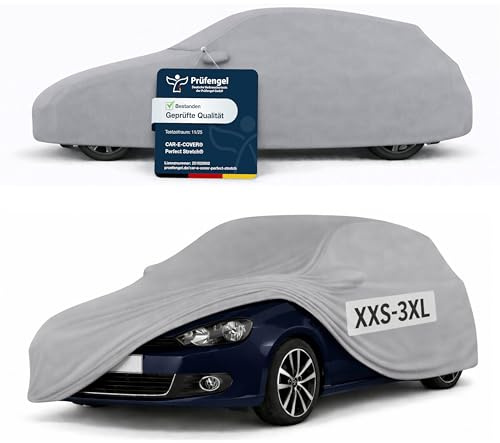 Car-e-Cover Autoabdeckung Indoor Stretch - Car Cover Vollgarage Gr. XXL | Elastisches 180 g/m² Jersey, atmungsaktiv & lackschonend, konturgenau, Staubschutz für Garage & Halle, 3 Farben, 8 Größen