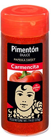 Carmencita Pimentón Dulce, Sin Gluten, Bote Restaurante con Tapón Dosificador 225 g