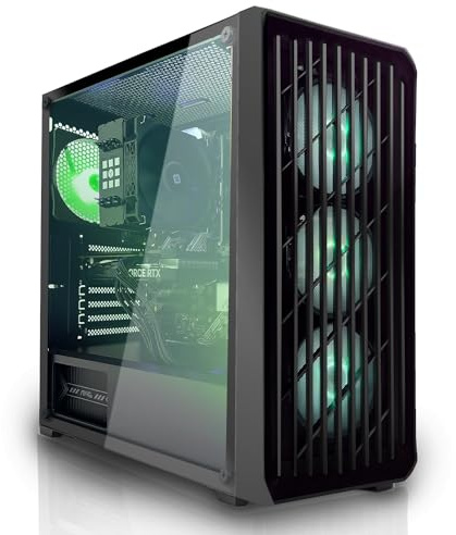 SYSTEMTREFF Gaming PC - AMD Ryzen 7 5700X - RTX 5050 8GB GDDR6 | AMD 8-Kern CPU bis 4.6 GHz, 16GB DDR4, 512GB M.2 NVMe SSD, Nvidia Grafik WLAN, Windows 11, für Gaming, Streaming