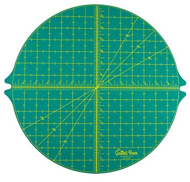 The Quilted Bear Drehbare Schneidematte – Kreis 35,6 x 35,6 cm, selbstheilende, um 360 drehbare Schneidematte mit innovativem Verriegelungsmechanismus zum Quilten, Nähen, Schneidern und Basteln (Grün)