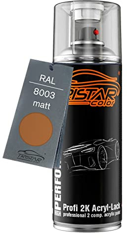 TRISTARcolor RAL 8003 Lehmbraun matt 2K-Acryl-Lack Spraydose | Sprühdose 400 ml, schnelltrocknend