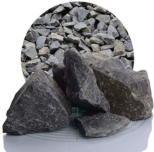 Schicker Mineral Basalt Gabionensteine anthrazit 25 kg, Bruchsteine, Steine für Gabionen, Gabionenfüllung für Gabionenzäune, Steinkörbe (60-120)