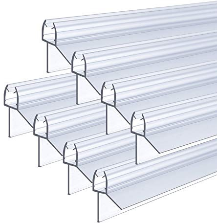 IMPTS 8 Stück Dichtung Dusche, 100cm, Ersatzdichtung für 5mm 6mm Glastür Stärken, Duschkabine Wasserabweiser Duschdichtung Schwallschutz Dichtkeder - Transparent