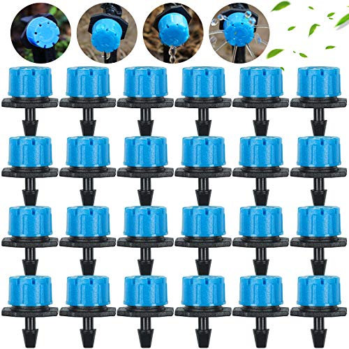 Kalolary 100Pcs Bewässerung Tropfer Sprinkler, Micro Tropfer Bewässerungs, verstellbar Micro Tropfbewässerung Bewässerung Werkzeug Anti-Clogging Emitter Tropfer Garten Bewässerung Düse