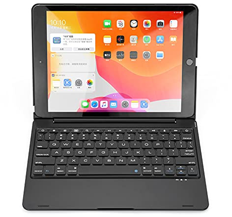 QYiD Funda con Teclado para iPad 10.2 8ª/7ª Gen, Air 3, Pro 10.5, Carcasa Protectora Inteligente con Teclado inalámbrico Bluetooth, Funda Ultrafina iPad 10.2/ iPad Air 3/ iPad Pro 10.5, Negro