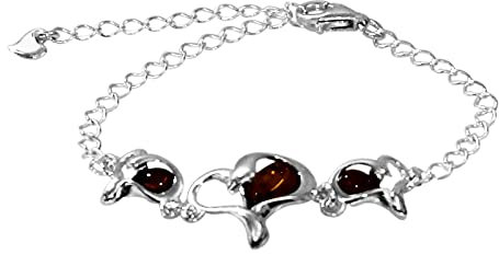 Armband - Herz - Silber 925/000 - Bernstein