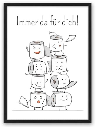 Amizou Kunstdruck Din A4 - Lustiger Spruch - Immer da für Dich! - Badezimmer Gäste WC Toilette Klo Klopapier - Druck Poster Bild - ohne Rahmen