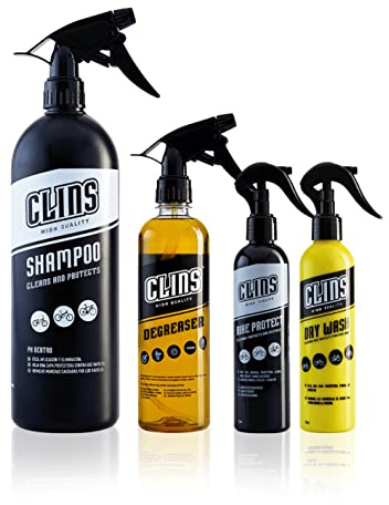 CLINS CLEANING KIT 4 (SHAMPOO + DEGREASER + BIKE PROTECT + DRY WASH)