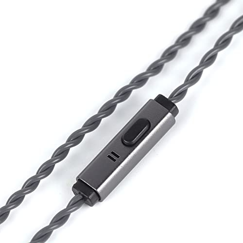Linsoul Tripowin Grace Câble d'écouteur intra-auriculaire détachable plaqué argent en cuivre sans oxygène OFC avec microphone, 0.78mm 2Pin connecteur pour le câble de remplacement(MMCX,Grace)