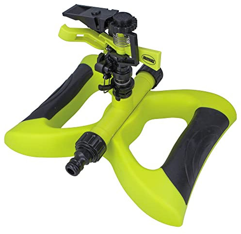 Amig - Irrigatore Settoriale con Base di Pattino | 190 x 240 mm | Con Connettore Rapido e Facile | Superficie d'Irrigazione Fino a 243 m² | Plastica ABS | Verde Pistacchio e Nero